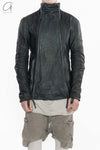BORIS BIDJAN SABERI Double Zip Horseskin Top SS22 J4 FMM20020 Ink Grey